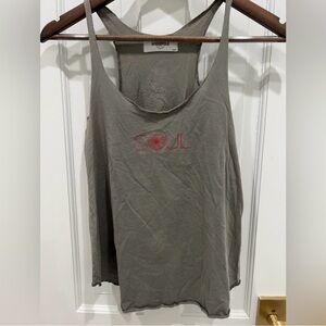 SoulCycle Women's Gray Cotton Soul Tank Top With Red Wheel Size M